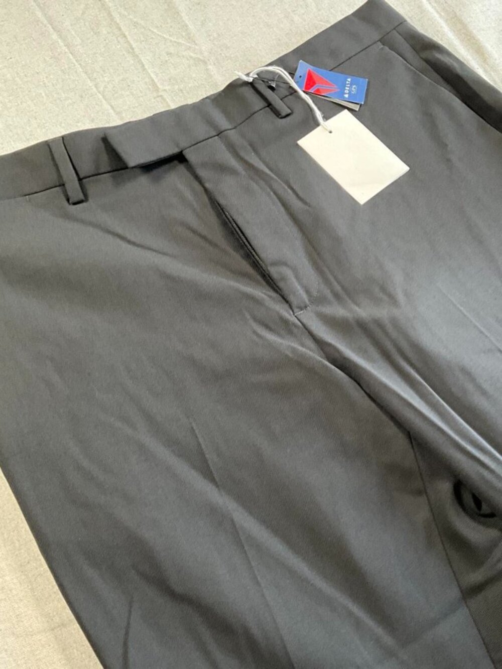 NWTs Mens Delta GPS Black Wool Blend Twill Stretch Performance Pants (34S)